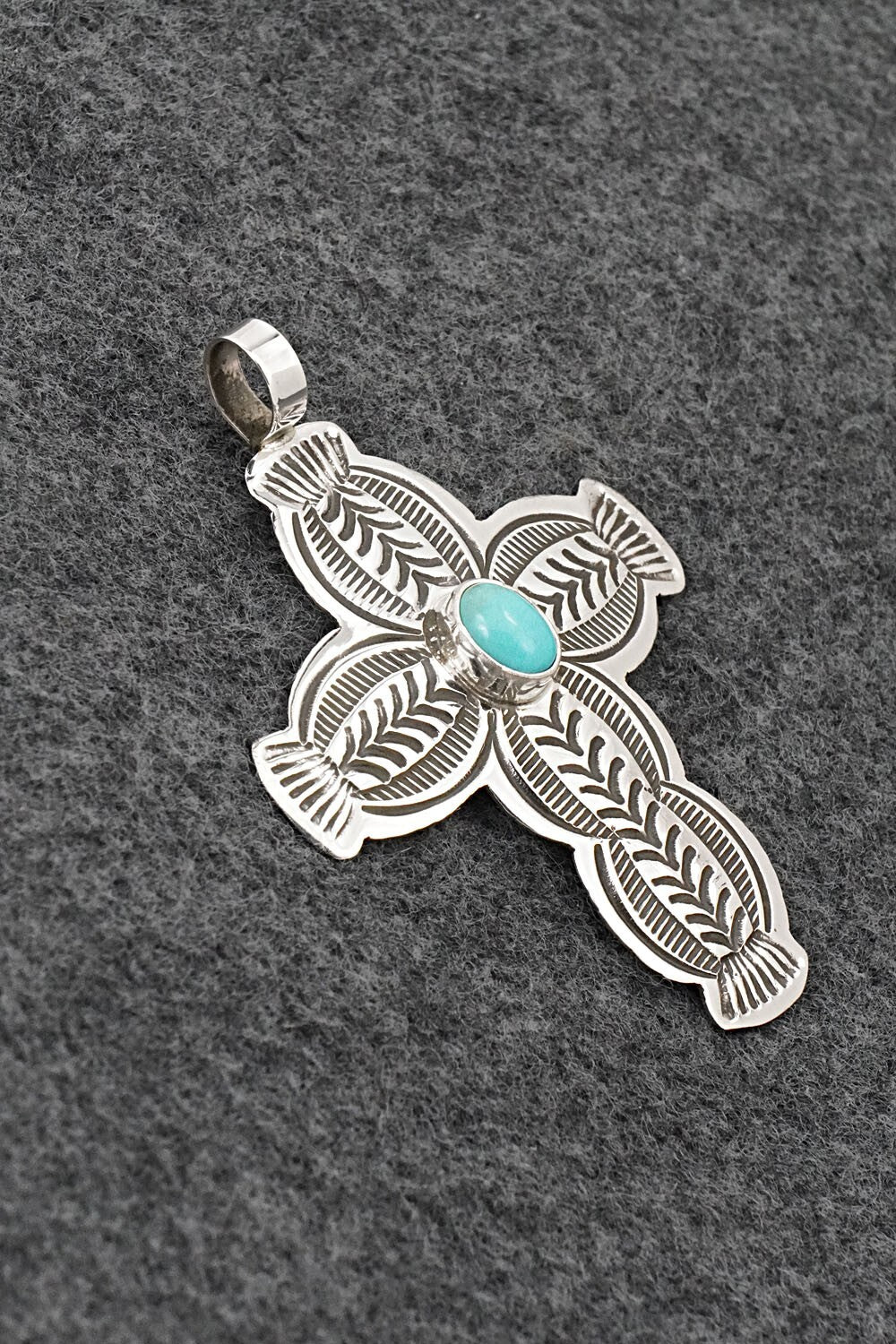 Turquoise & Sterling Silver Pendant - Arnold Blackgoat