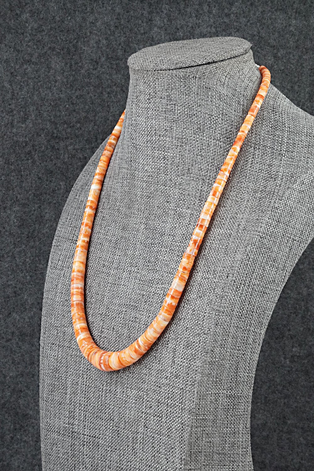 Spiny Oyster & Sterling Silver Necklace 18" - Doreen Jake