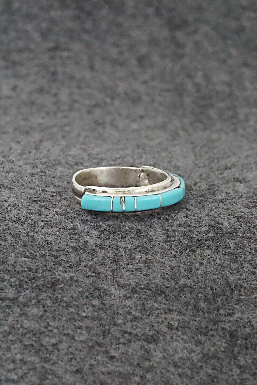 Turquoise & Sterling Silver Ring - Roland Natachu - Size 7.25