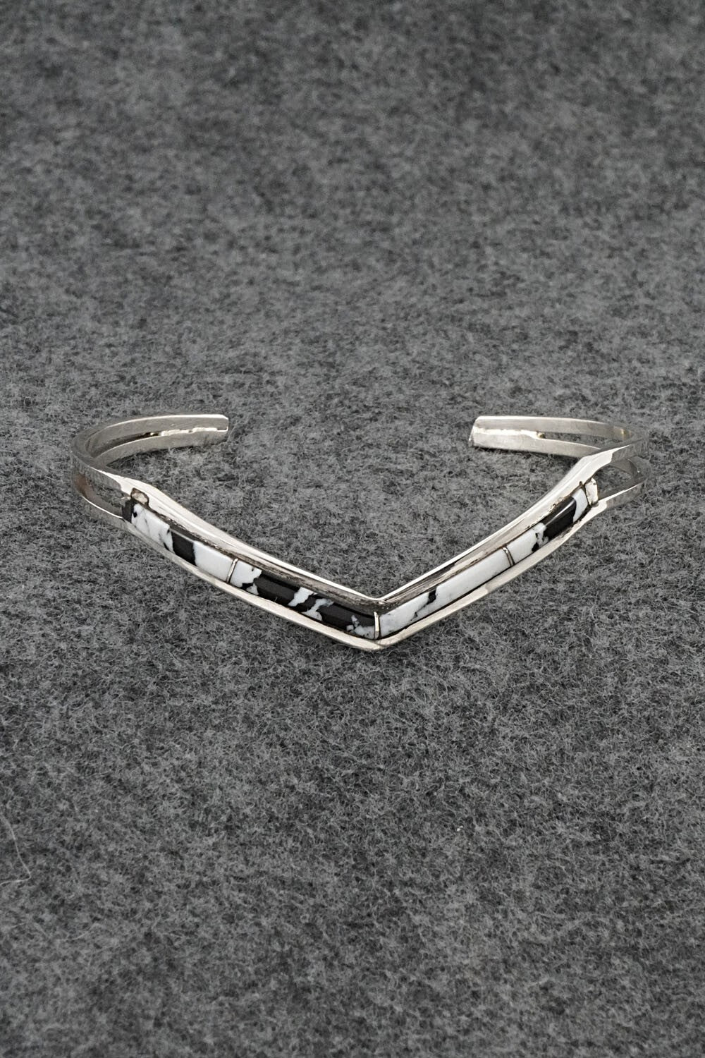 White Buffalo & Sterling Silver Inlay Bracelet - Jamie Johnson