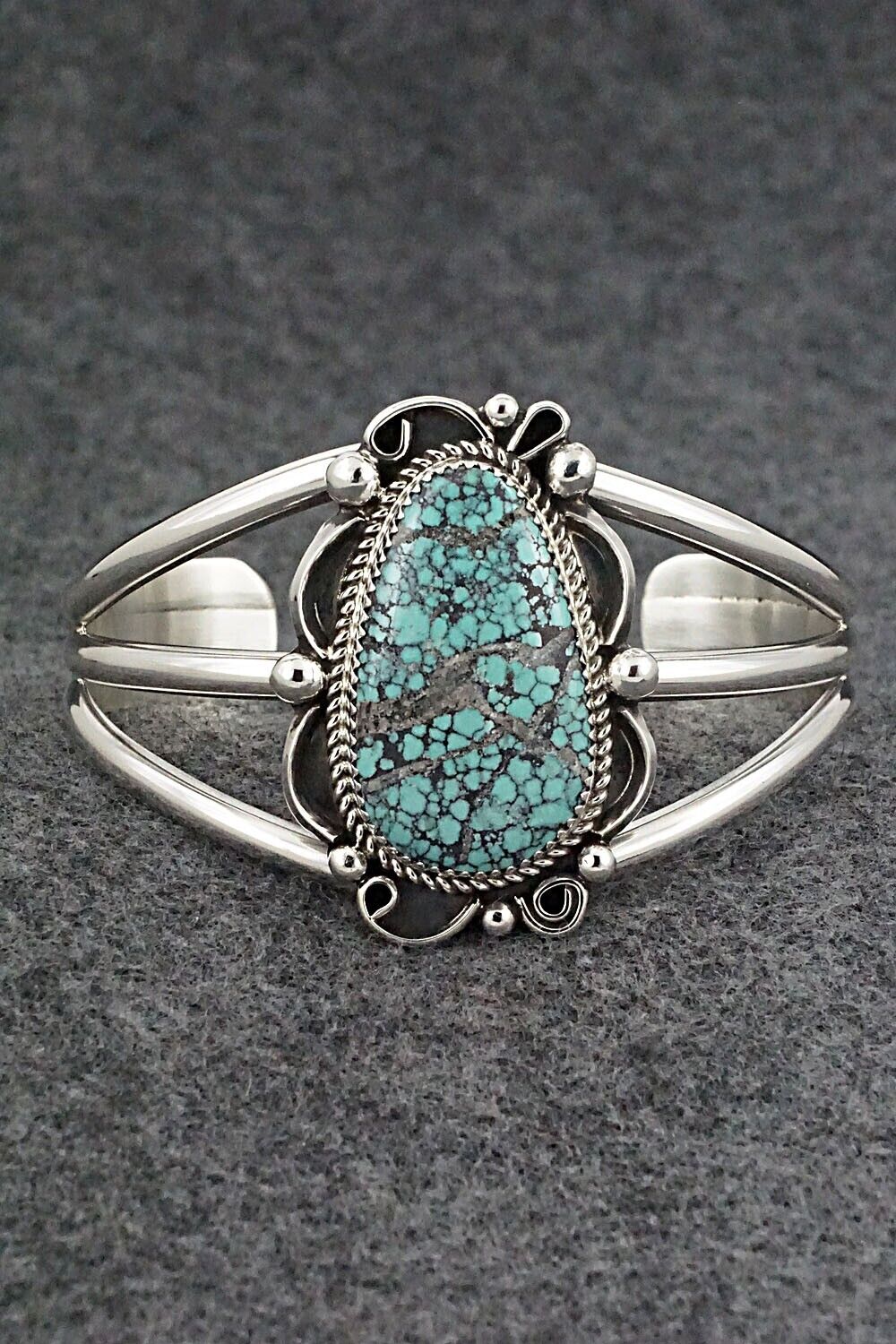 Turquoise & Sterling Silver Bracelet - Leslie Nez