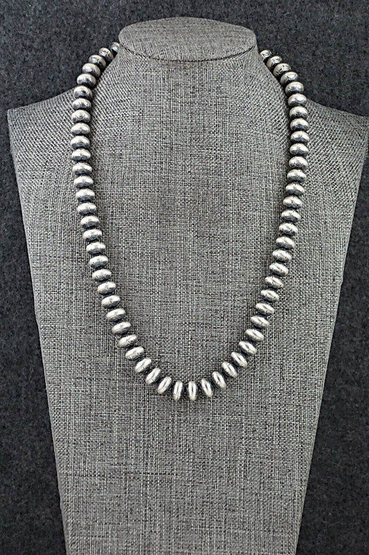 Sterling Silver Navajo Pearl Necklace 18" - Dorinda Mariano