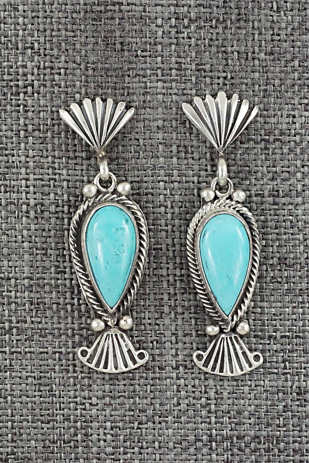 Turquoise & Sterling Silver Earrings - Verley Betone