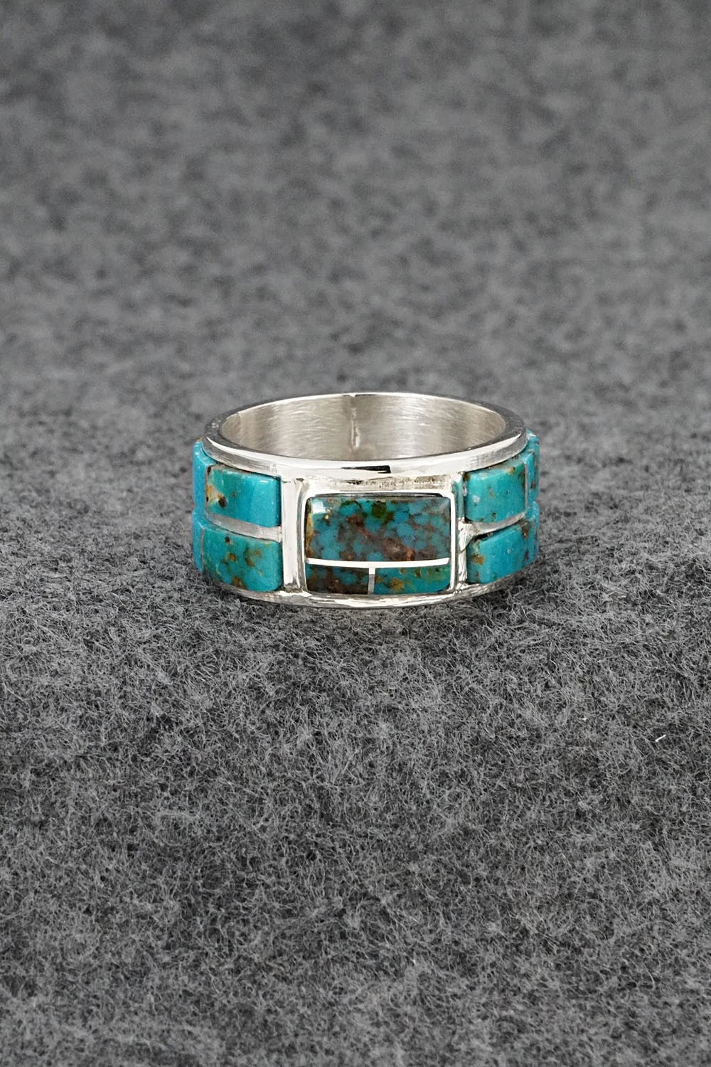 Turquoise & Sterling Silver Ring - Darlene Noble - Size 11.5