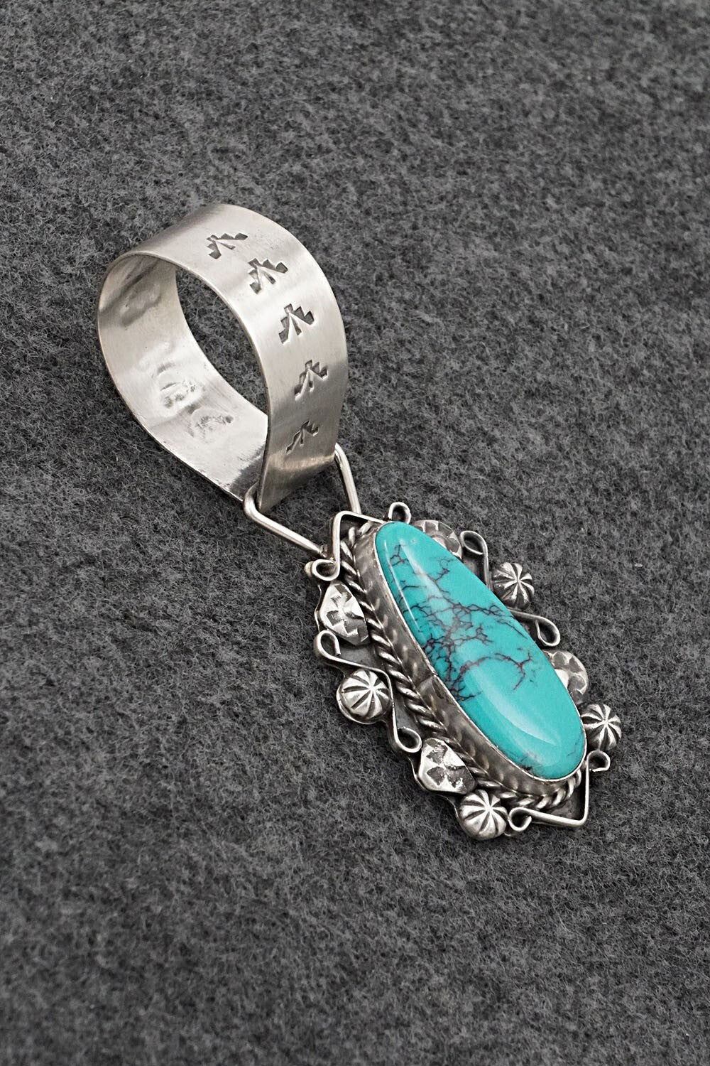 Turquoise & Sterling Silver Pendant - Wilson Dawes