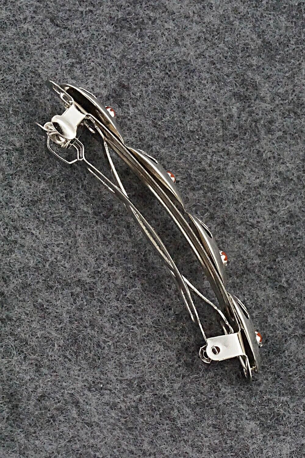 Coral & Sterling Silver Hair Barrette - Leroy Parker