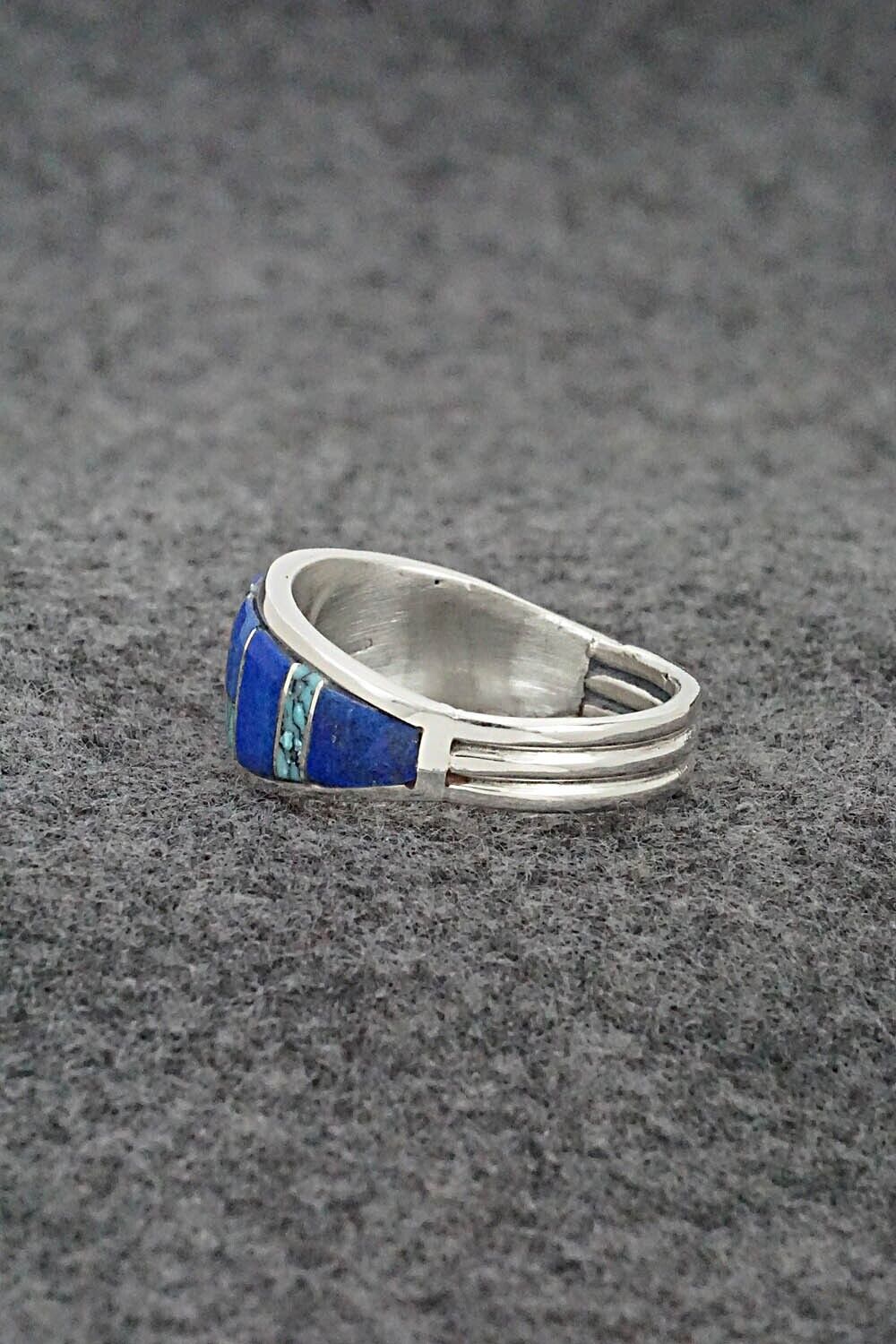 Turquoise, Lapis & Sterling Silver Ring - Edison Yazzie - Size 10