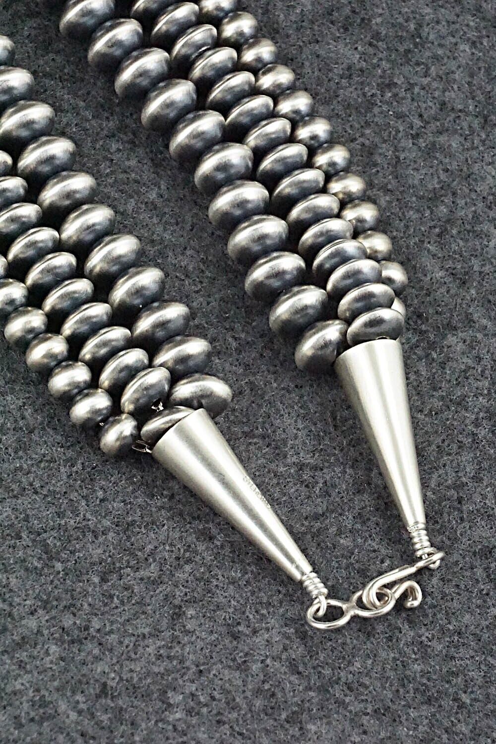 Sterling Silver Navajo Pearl Necklace 24" - Dorinda Mariano & Rena Begay