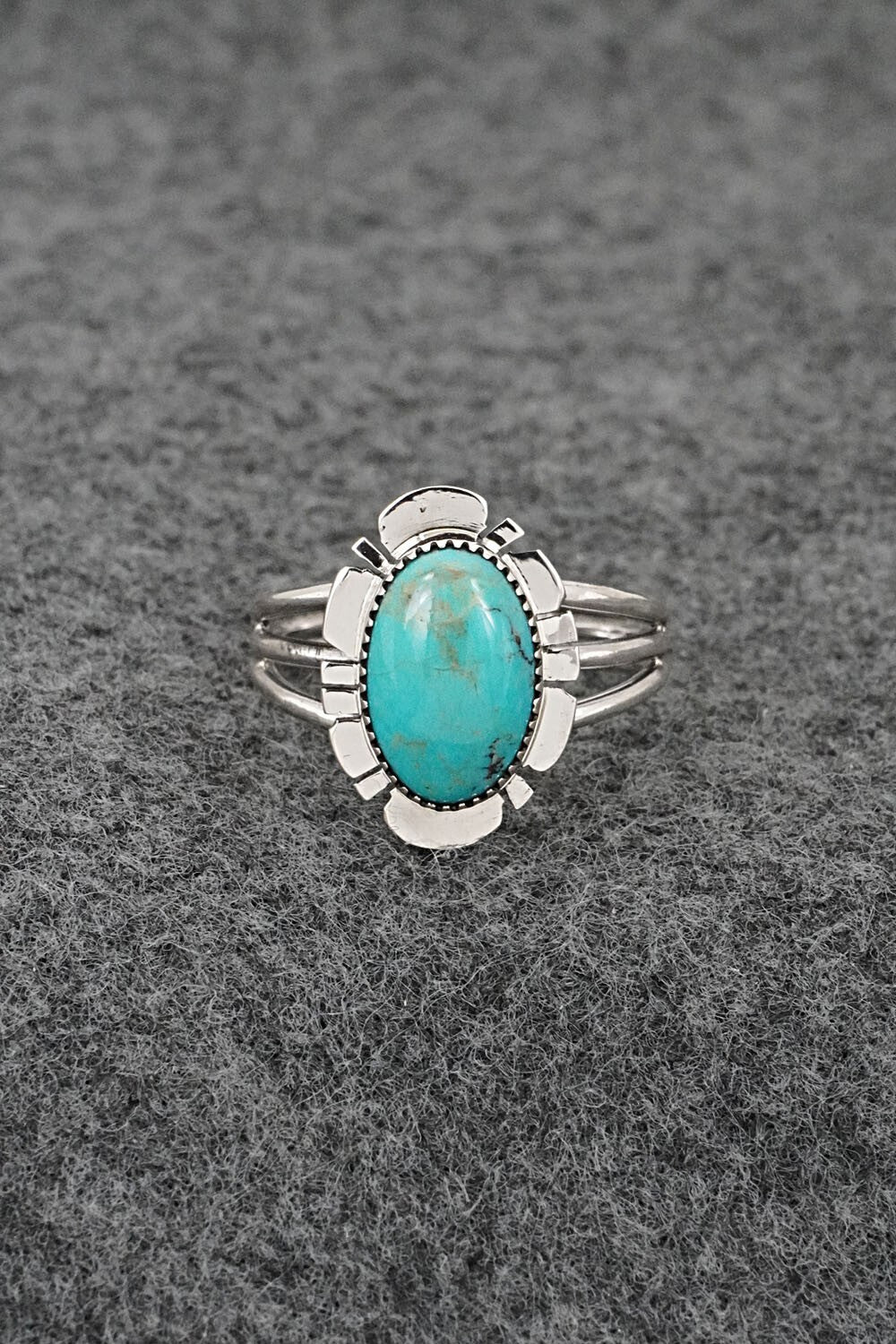 Turquoise & Sterling Silver Ring - Leona Delgarito - Size 7