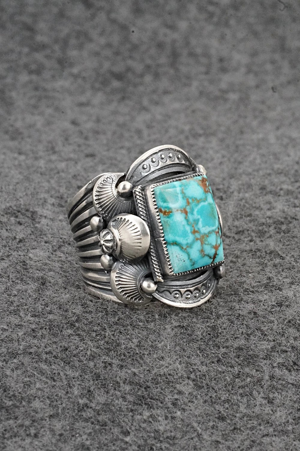 Turquoise & Sterling Silver Ring - Delbert Gordon - Size 9