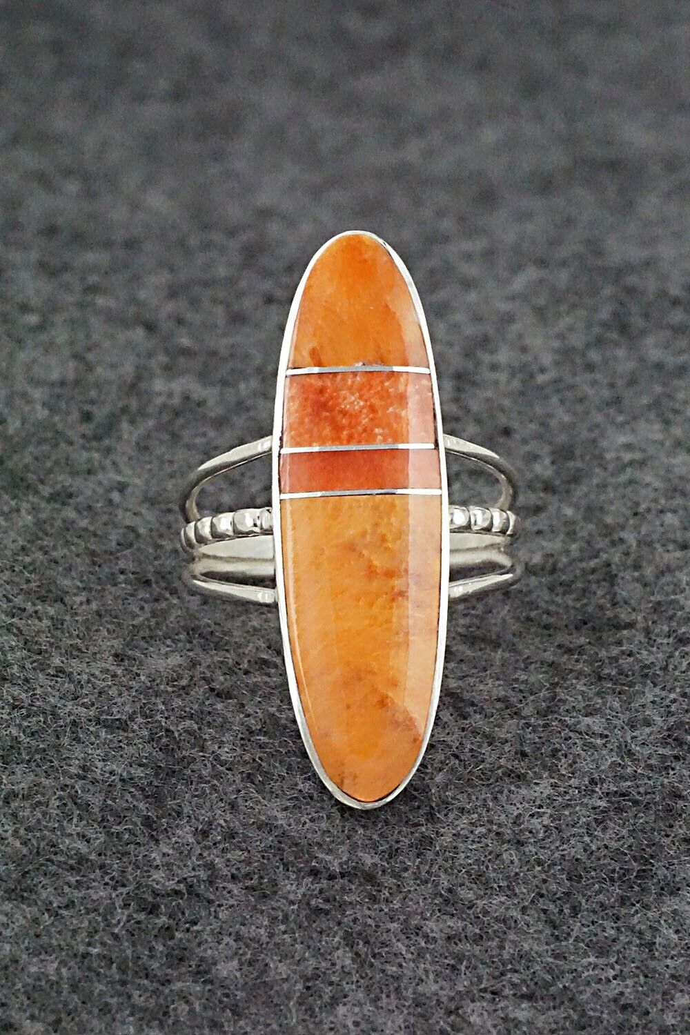 Spiny Oyster & Sterling Silver Ring - Harold Smith - Size 8.5