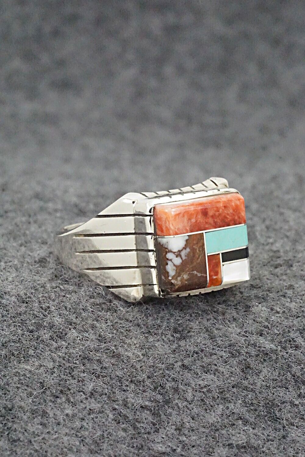 Multi-Stone & Sterling Silver Ring - Trevor Jack - Size 11.75