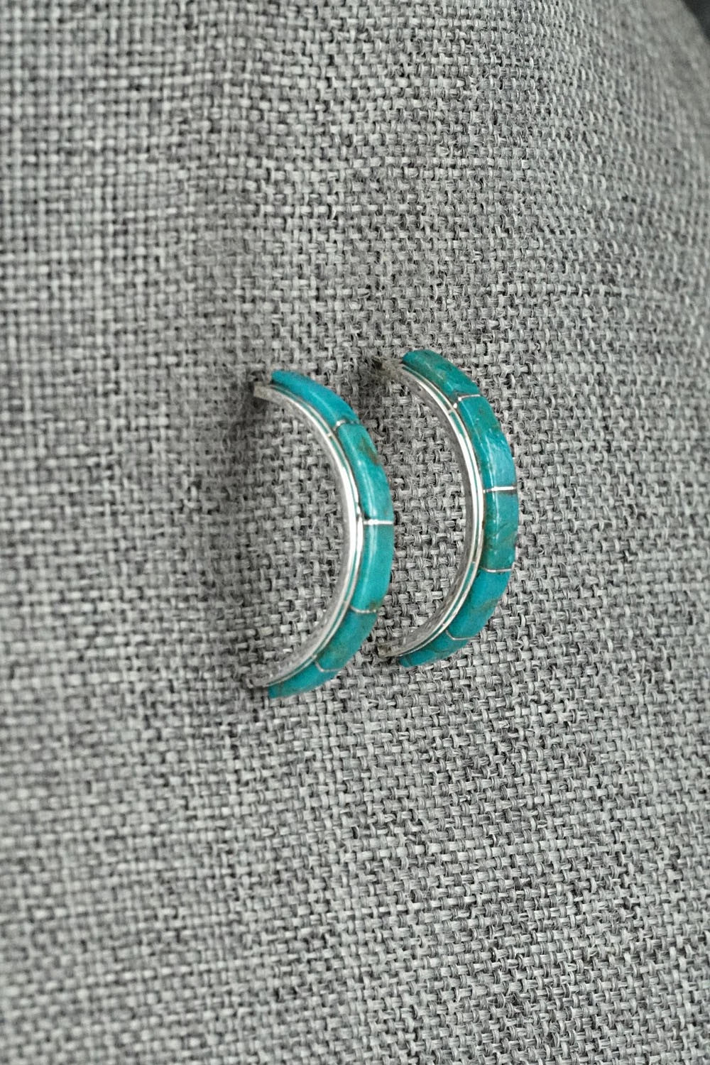 Turquoise & Sterling Silver Earrings - Gloria Waatsa