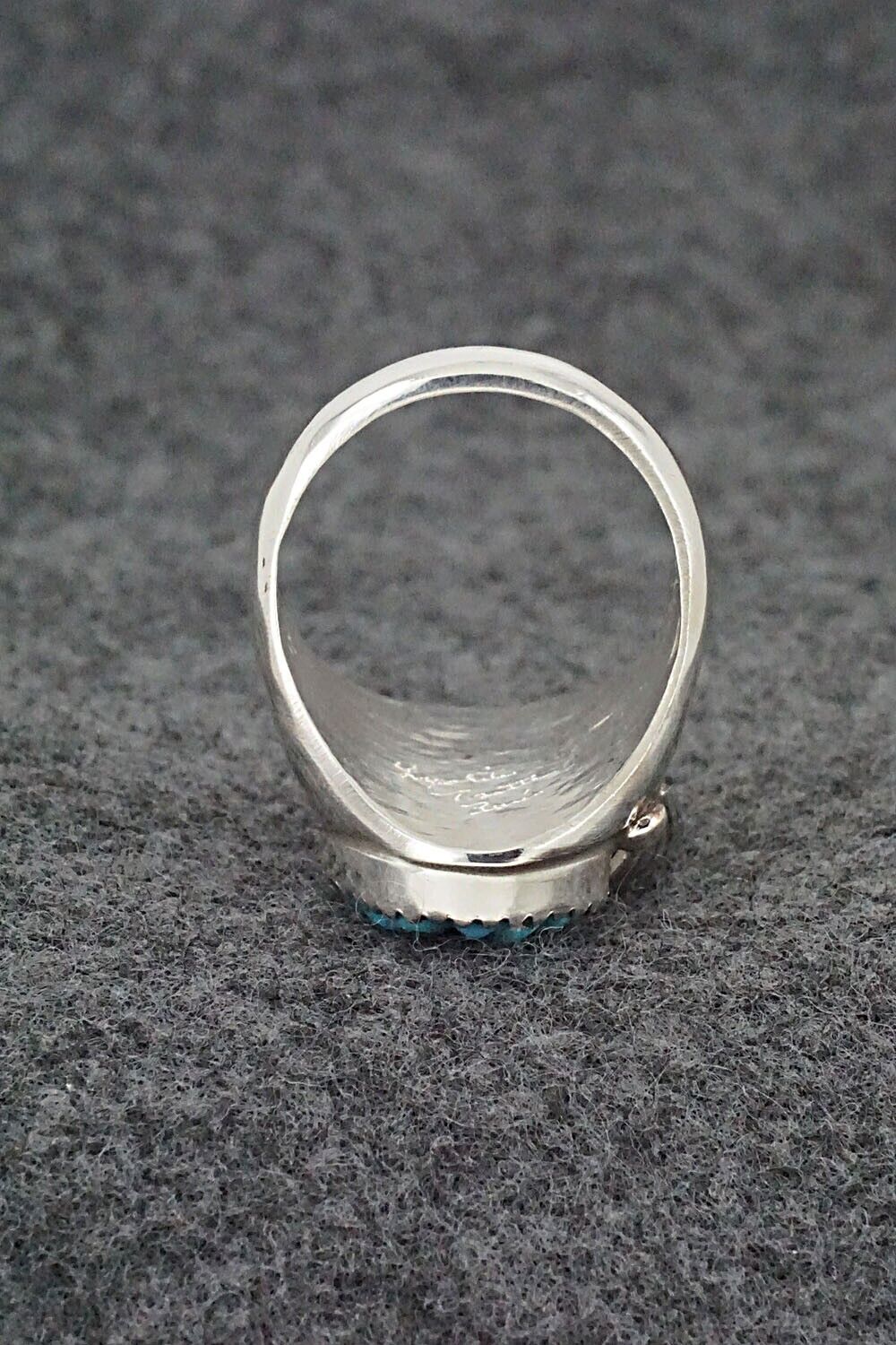 Turquoise & Sterling Silver Ring - Lyolita Tsattie - Size 8.5