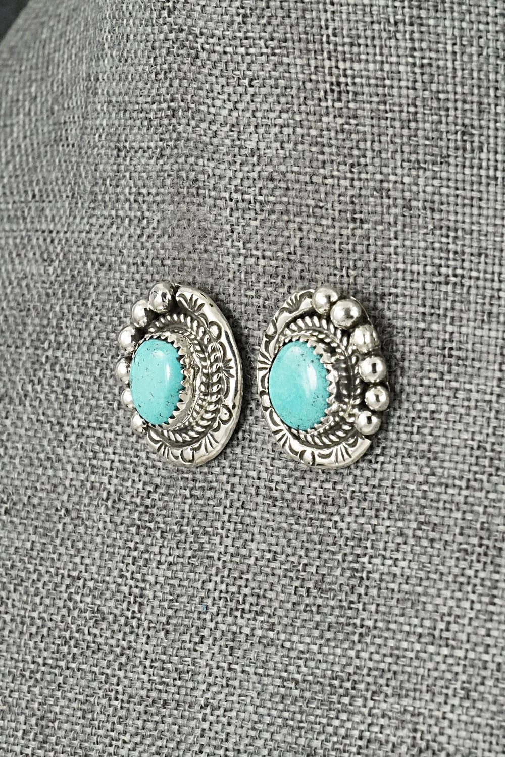 Turquoise & Sterling Silver Necklace and Earrings Set - Phil Nez