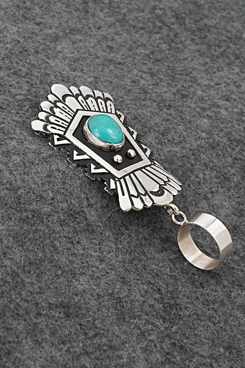 Turquoise & Sterling Silver Pendant - Rosita Singer