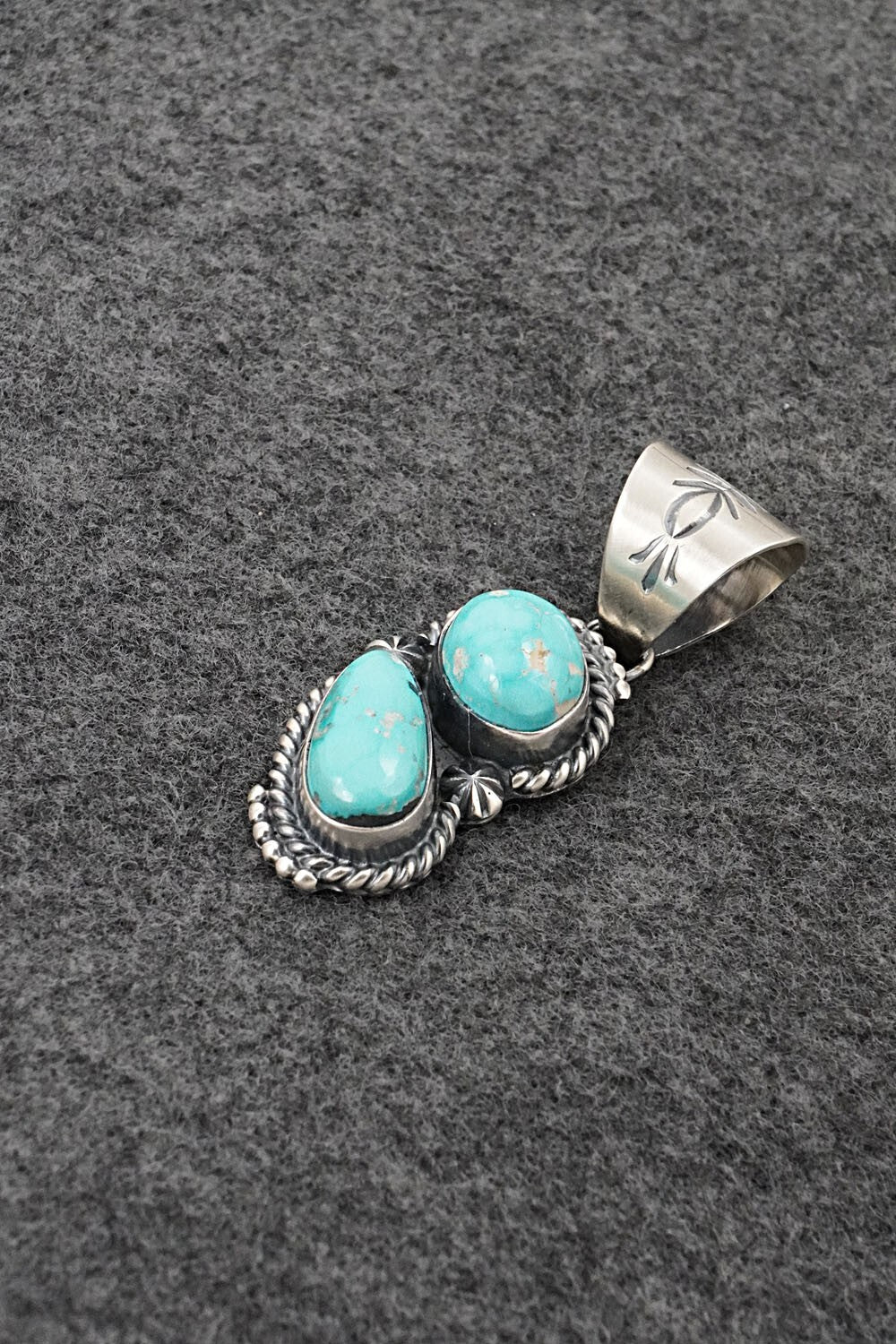 Turquoise & Sterling Silver Pendant - Raymond Delgarito