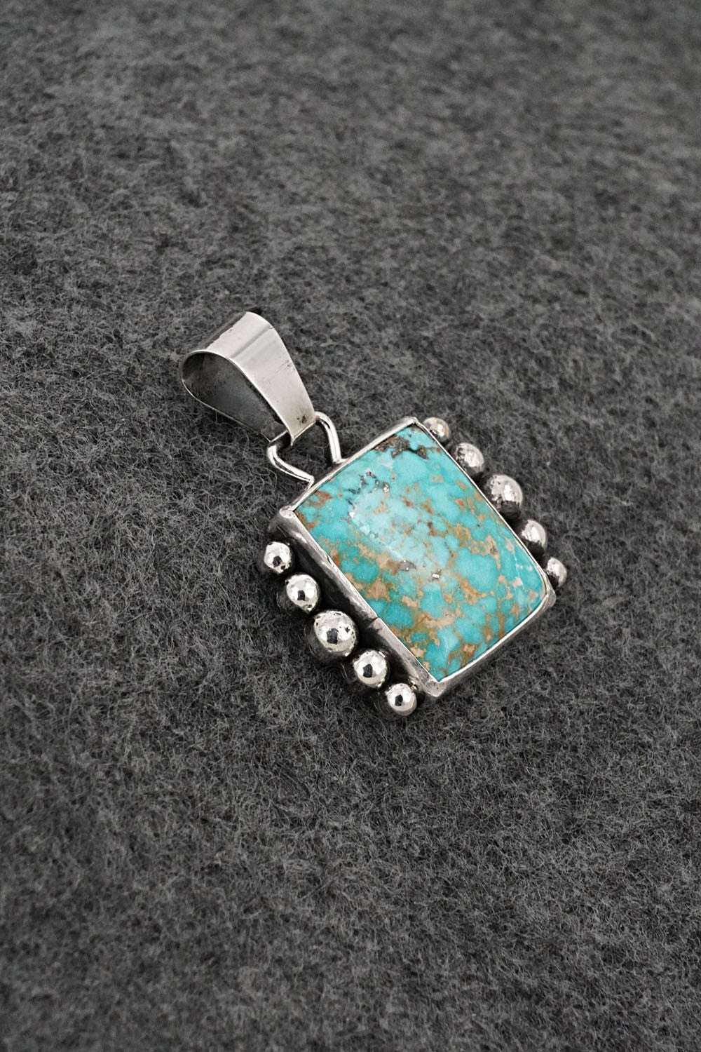Turquoise & Sterling Silver Pendant - Eugene Gruber