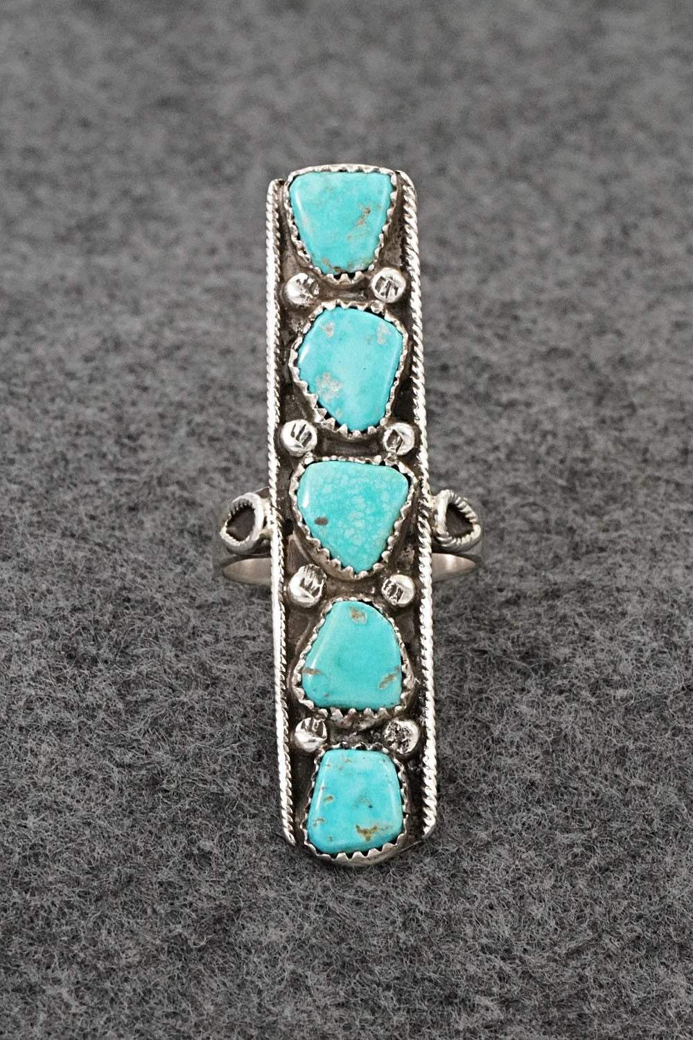 Turquoise & Sterling Silver Ring - Priscilla Reeder - Size 8.5