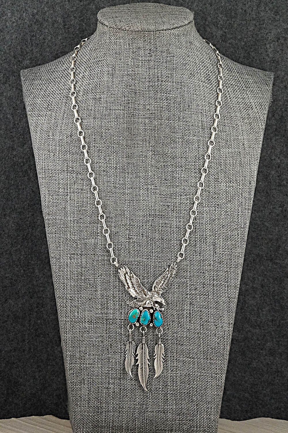 Turquoise & Sterling Silver Necklace - Henry Attakai