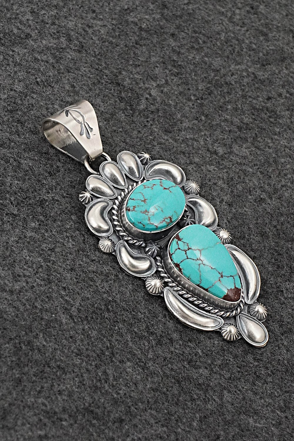 Turquoise & Sterling Silver Pendant - Raymond Delgarito