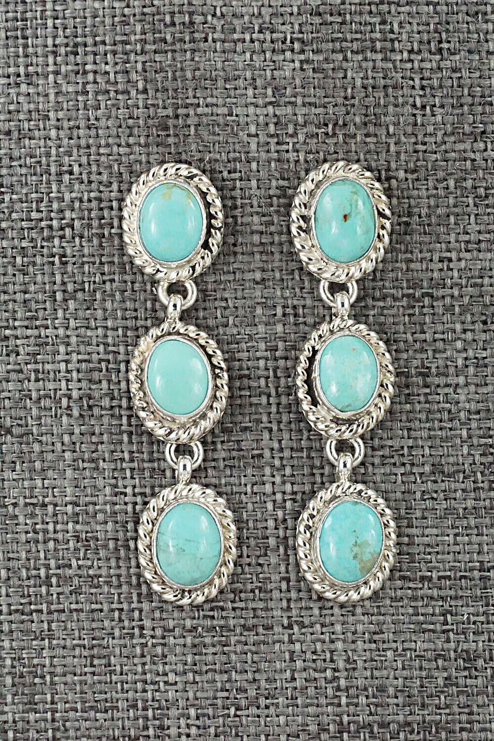 Turquoise and Sterling Silver Earrings - Peggy Skeets