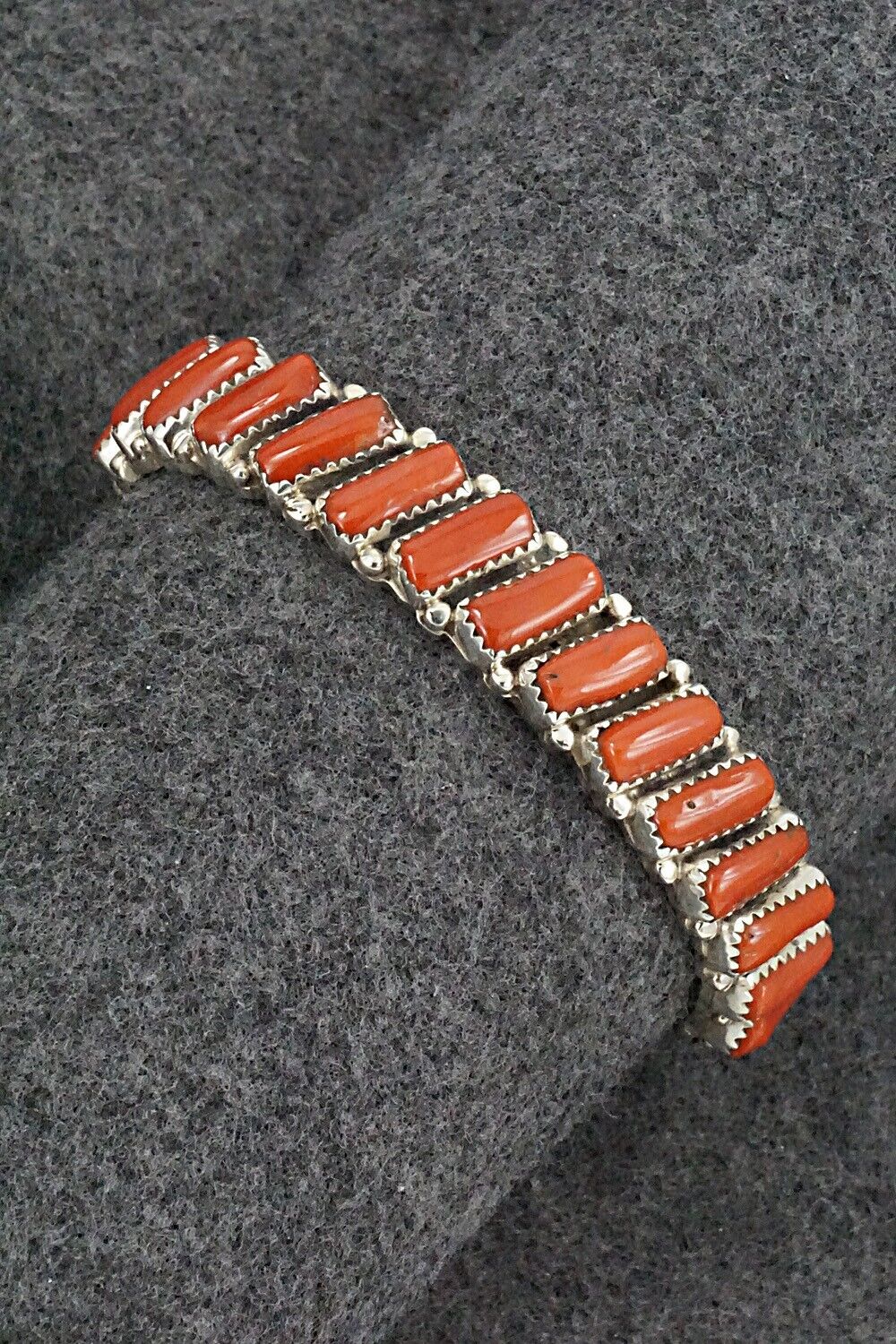 Coral & Sterling Silver Bracelet - Martin Muskett