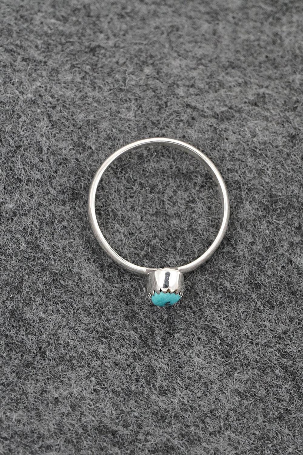 Turquoise & Sterling Silver Ring - Hiram Largo - Size 7.5