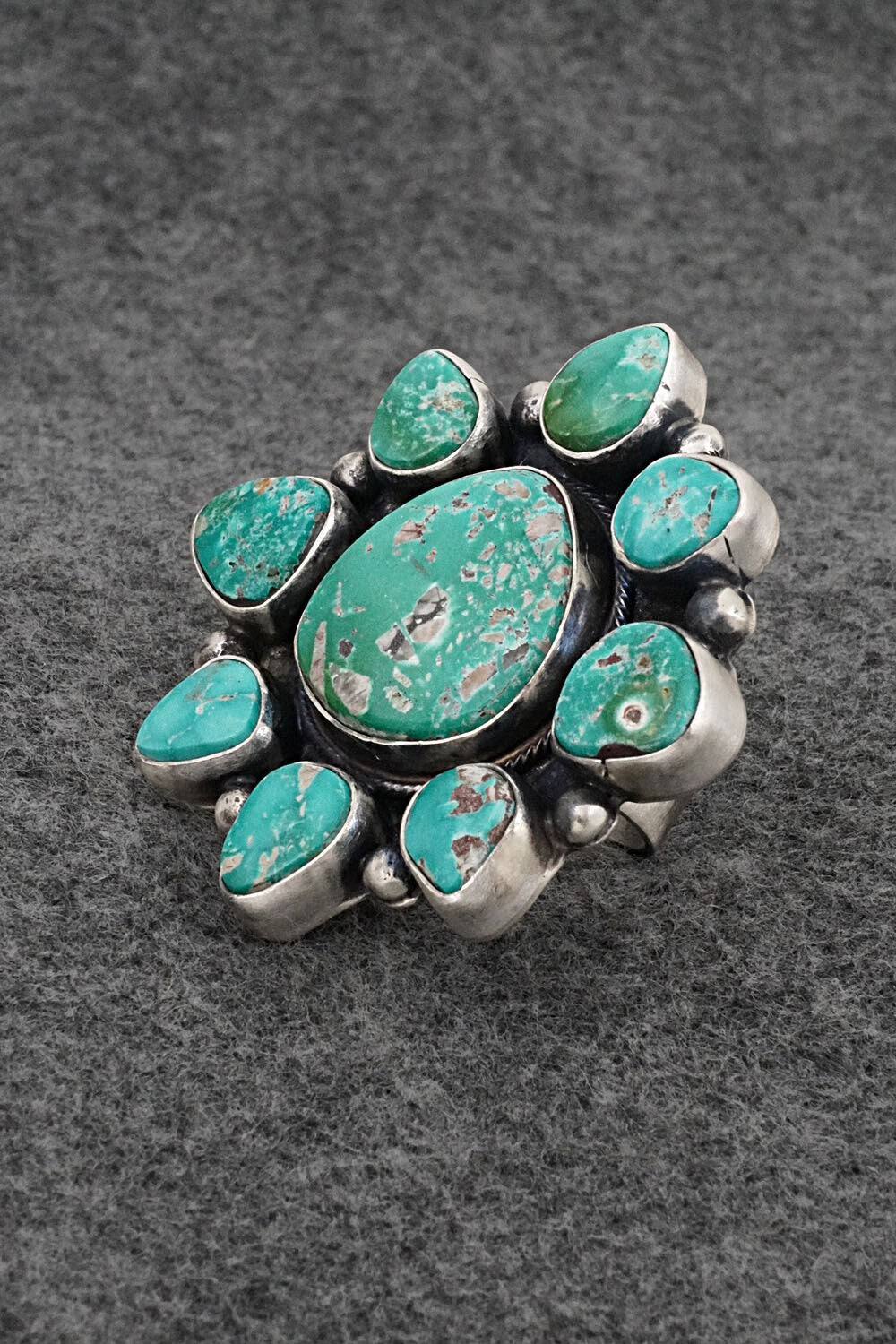 Turquoise & Sterling Silver Ring - Bobby Johnson - Size 7.5