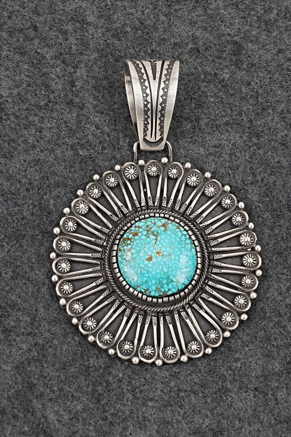Turquoise & Sterling Silver Pendant - Calvin Martinez