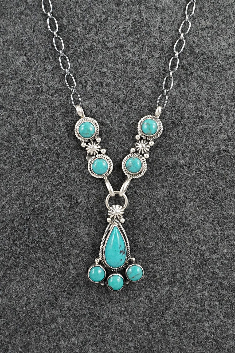 Turquoise & Sterling Silver Necklace - Verley Betone