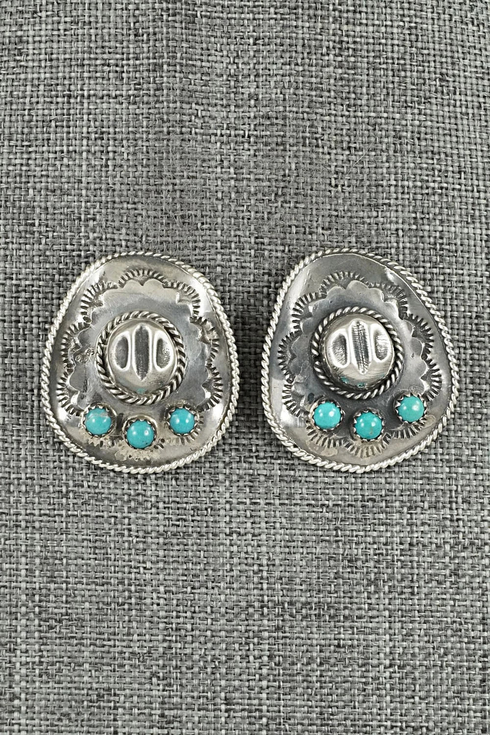 Turquoise & Sterling Silver Earrings - Bobby Platero