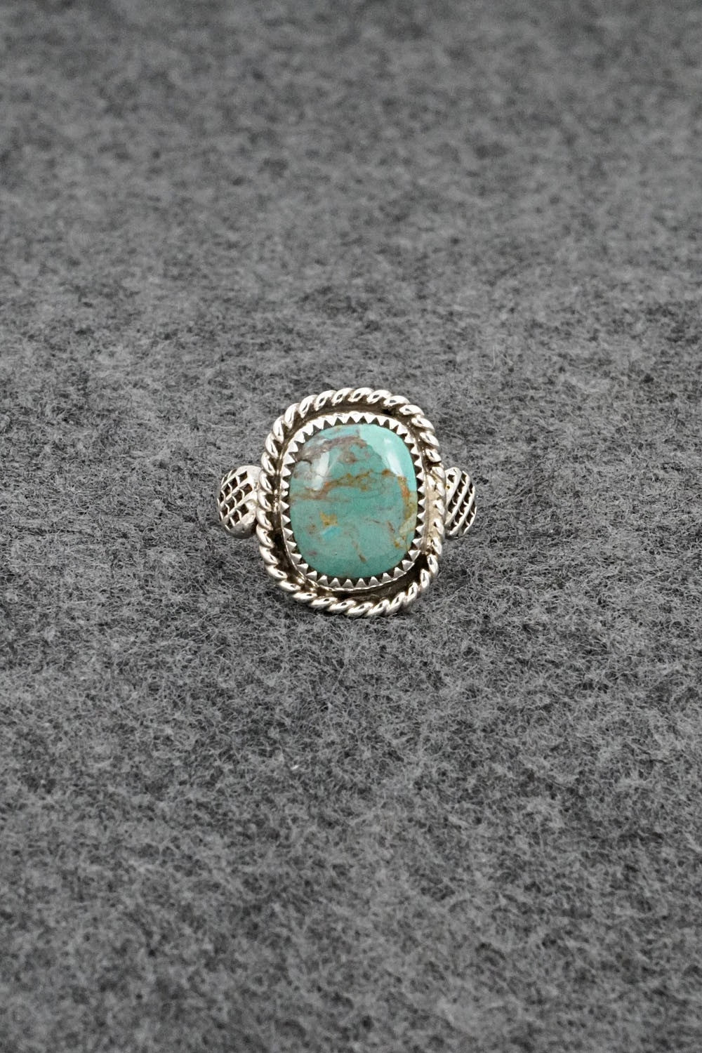 Turquoise & Sterling Silver Ring - Darius Arviso - Size 7.5
