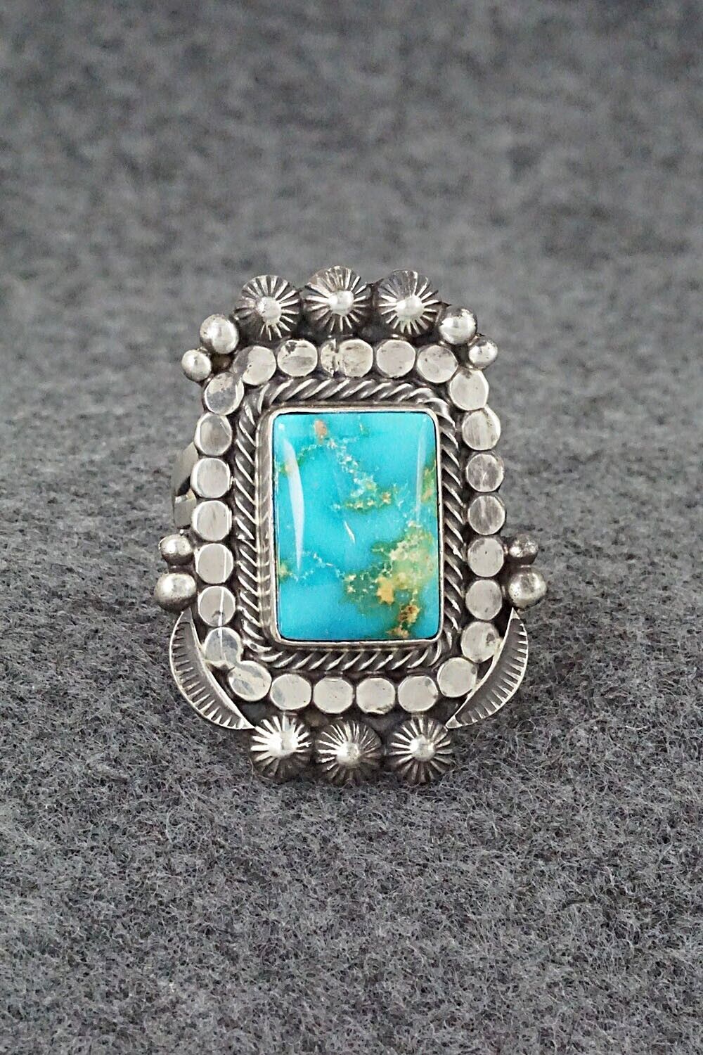Turquoise & Sterling Silver Ring - Tom Lewis - Size 9