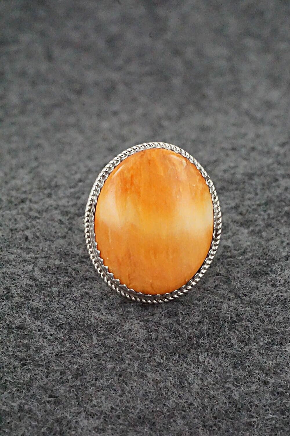 Spiny Oyster & Sterling Silver Ring - Ernest Hawthorne - Size 8