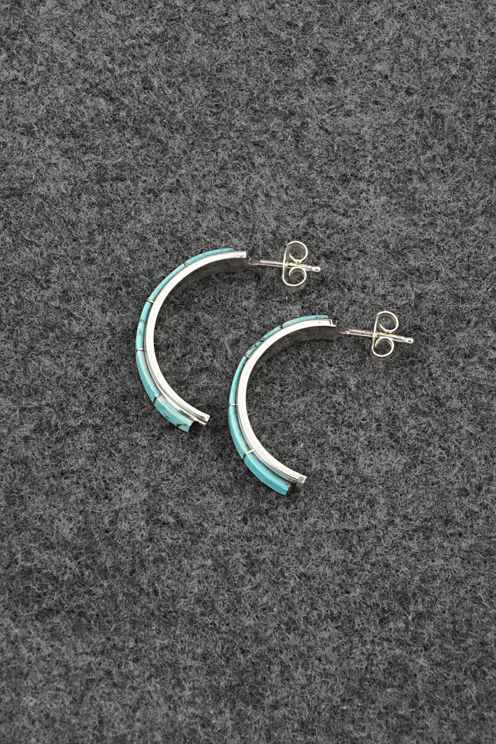 Turquoise & Sterling Silver Earrings - Gloria Waatsa