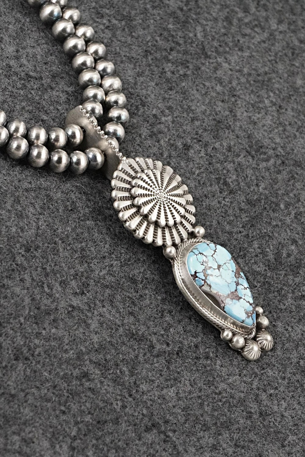 Turquoise & Sterling Silver Necklace - Tom Lewis