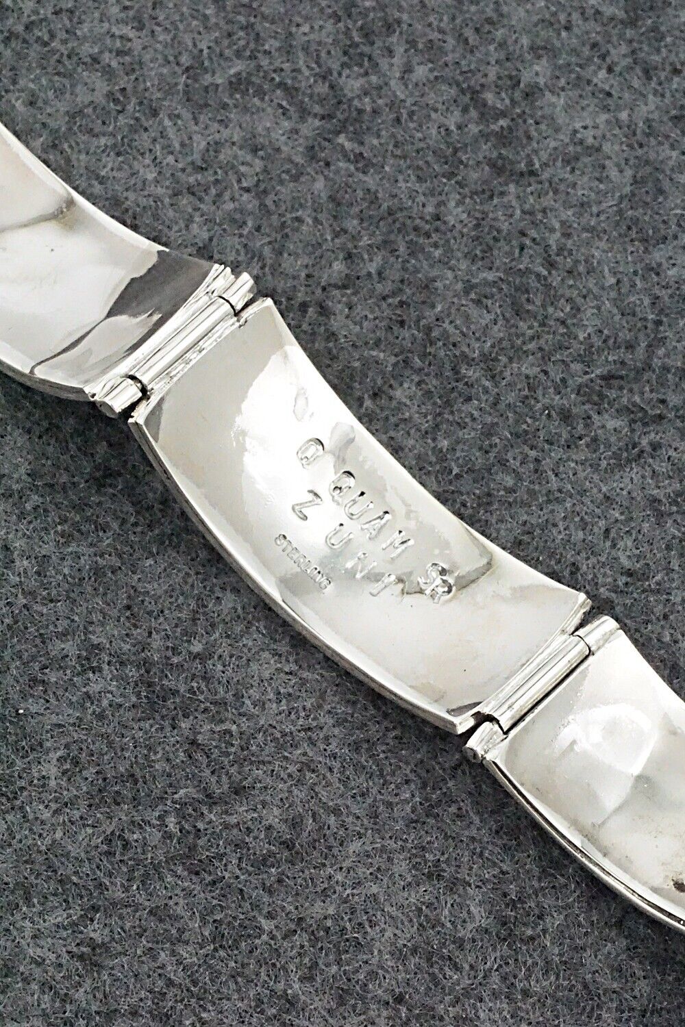 Multi-Stone & Sterling Silver Link Bracelet - Quintin Quam Sr.