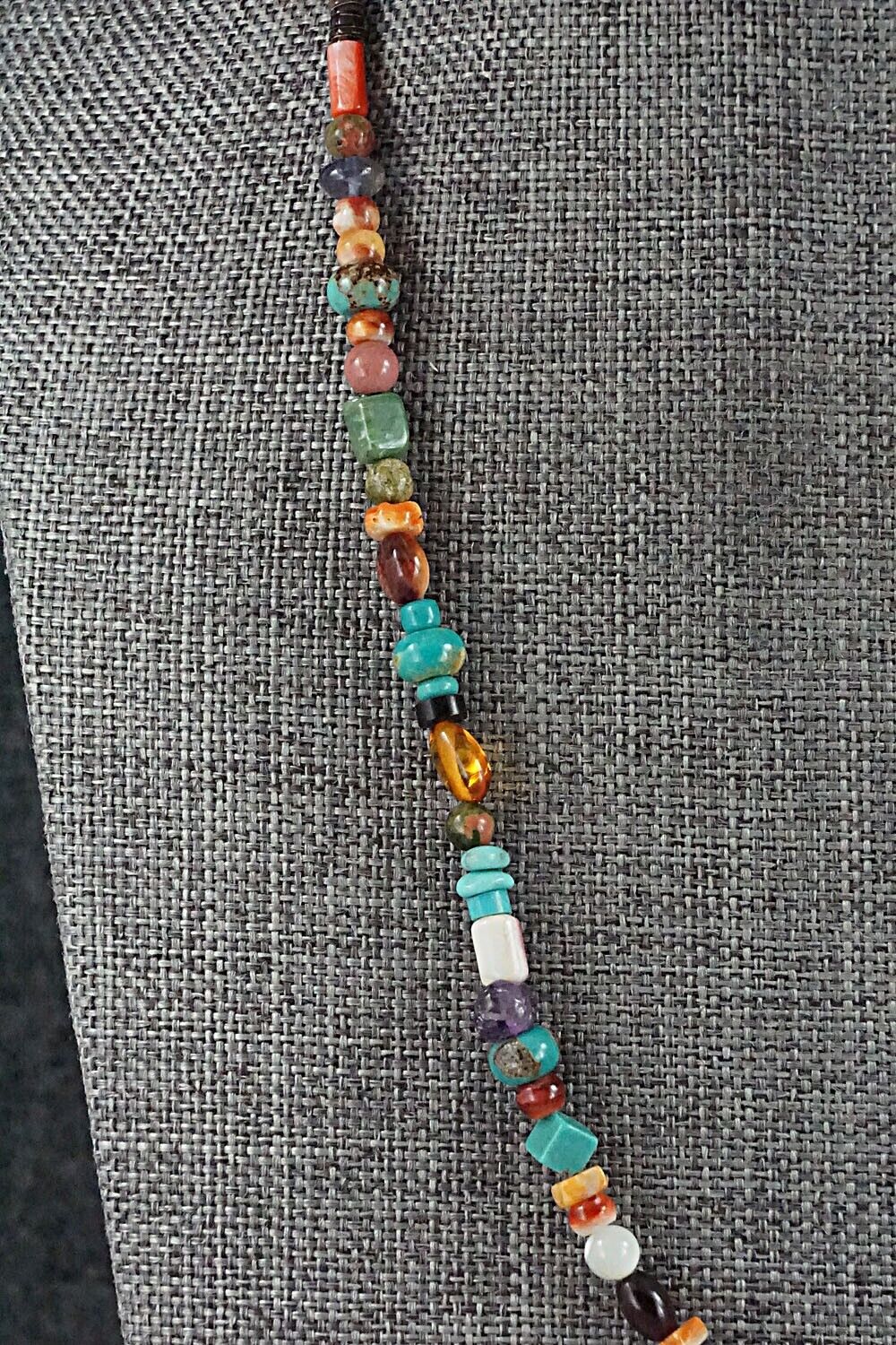 Multi-Stone and Sterling Silver Necklace - Helen Tsosie