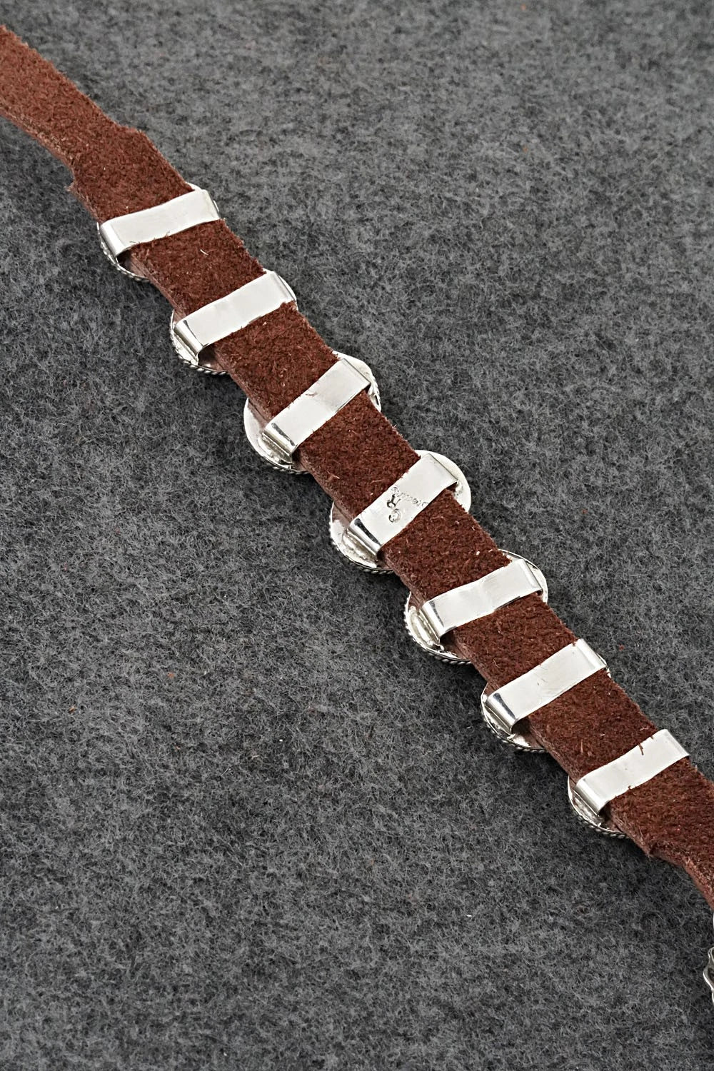 Turquoise, Sterling Silver & Leather Bracelet - Rosita Charlie