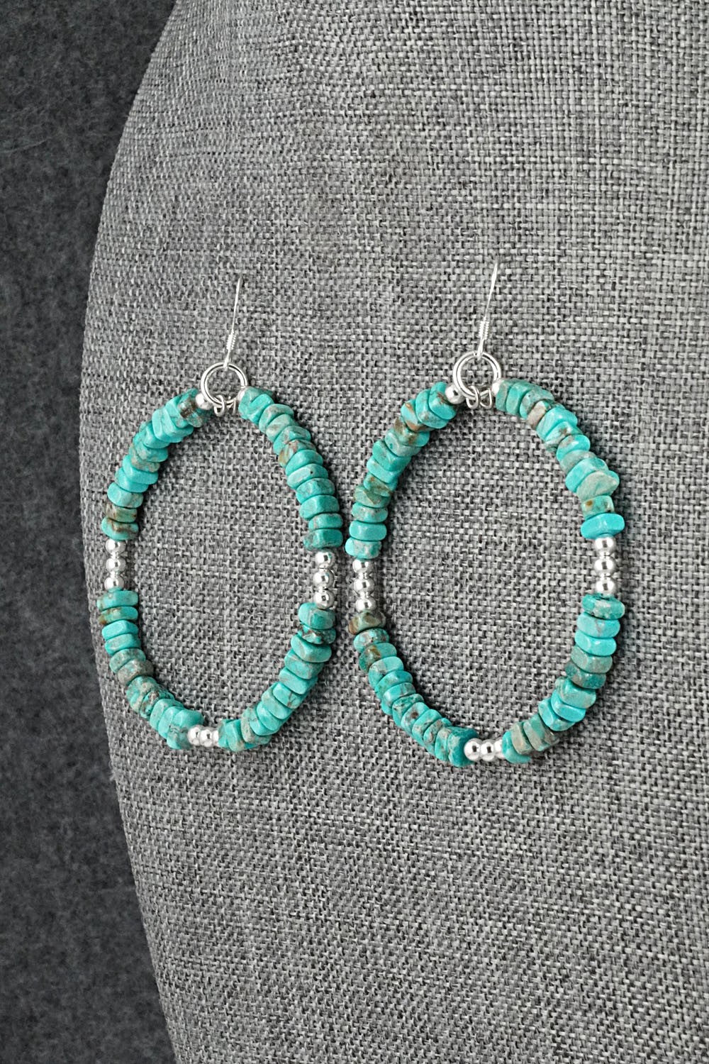 Turquoise & Sterling Silver Earrings - Doreen Jake