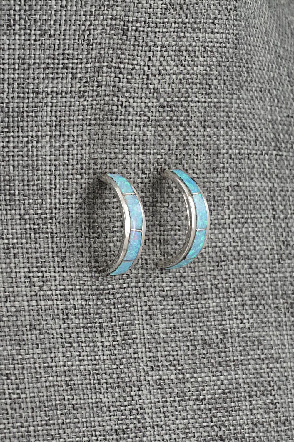 Opalite & Sterling Silver Hoop Earrings - Alton Tom