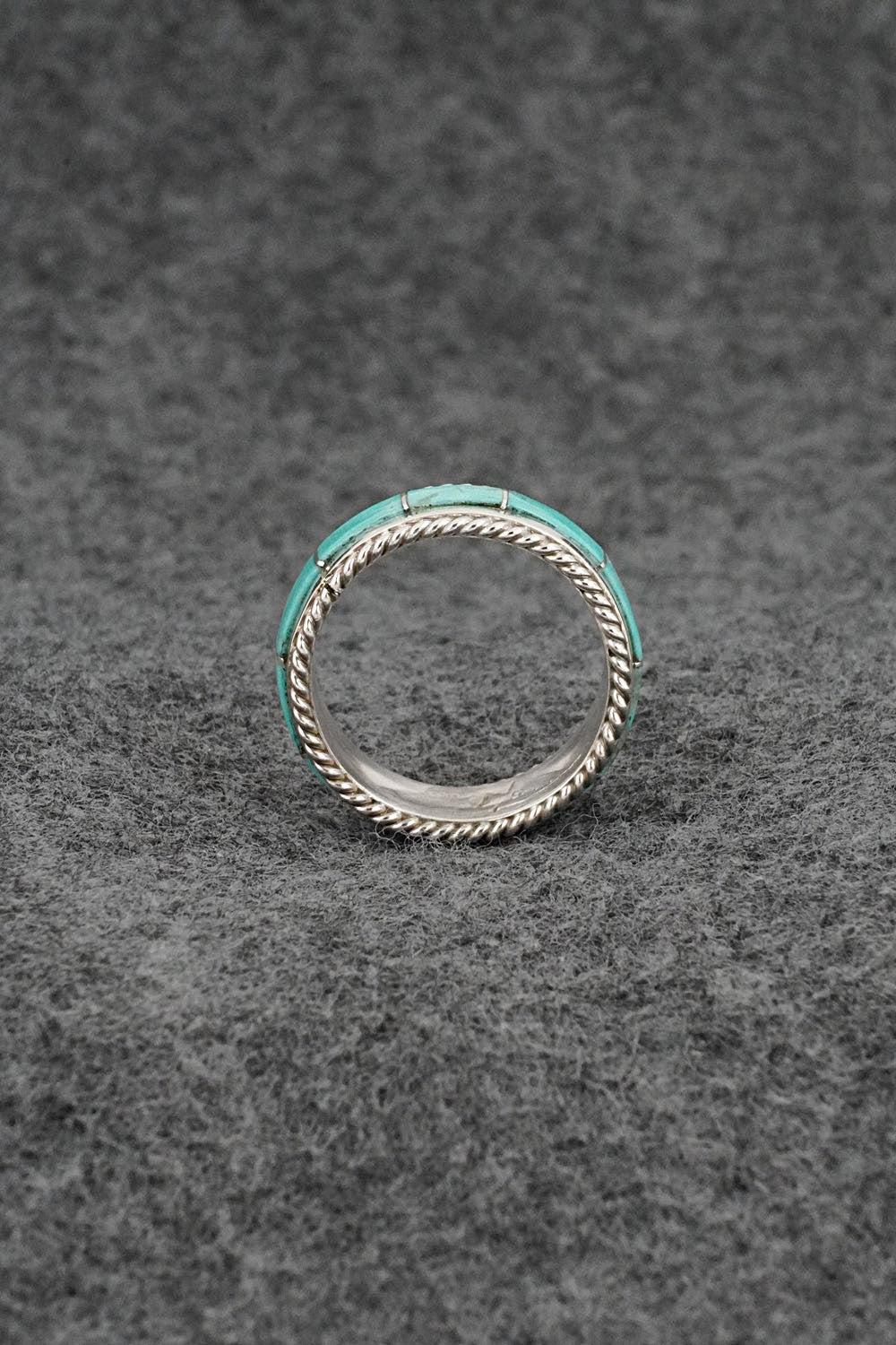 Turquoise & Sterling Silver Ring - Bruce Johnson - Size 6.5