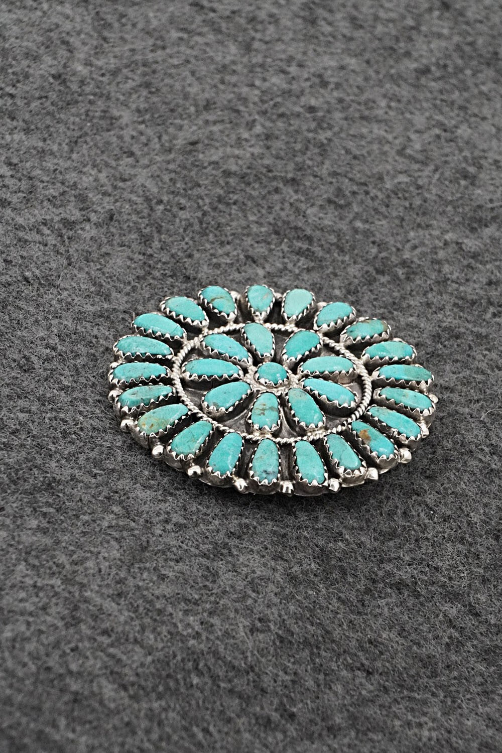 Turquoise & Sterling Silver Pendant/Pin - Zeita Begay
