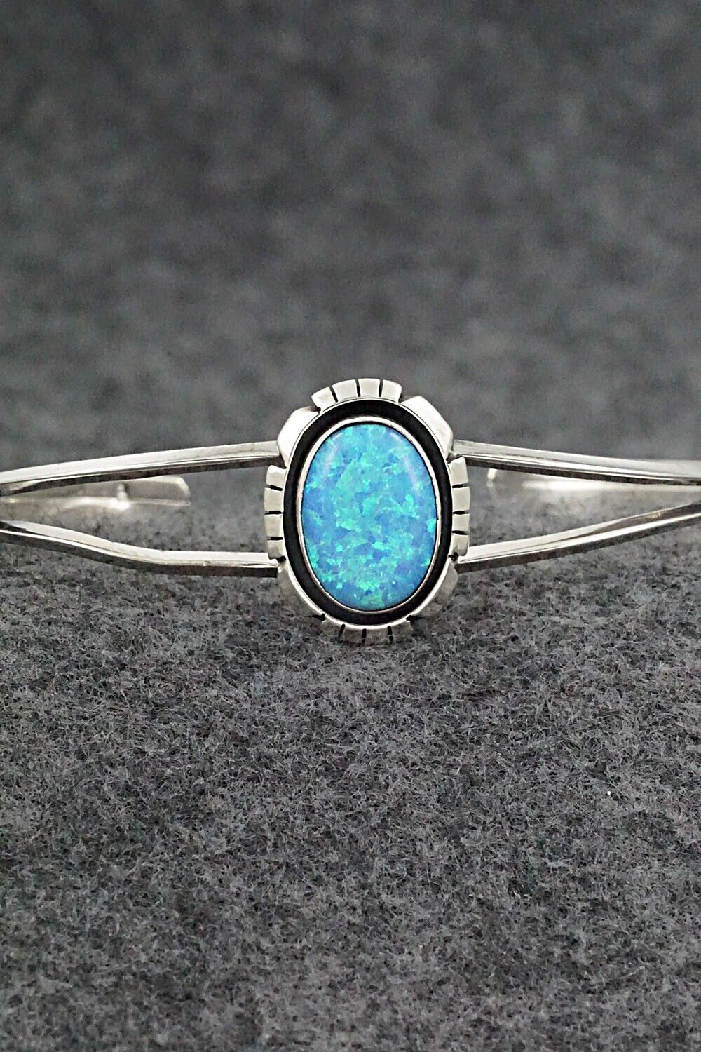 Opalite & Sterling Silver Bracelet - Amos Begay