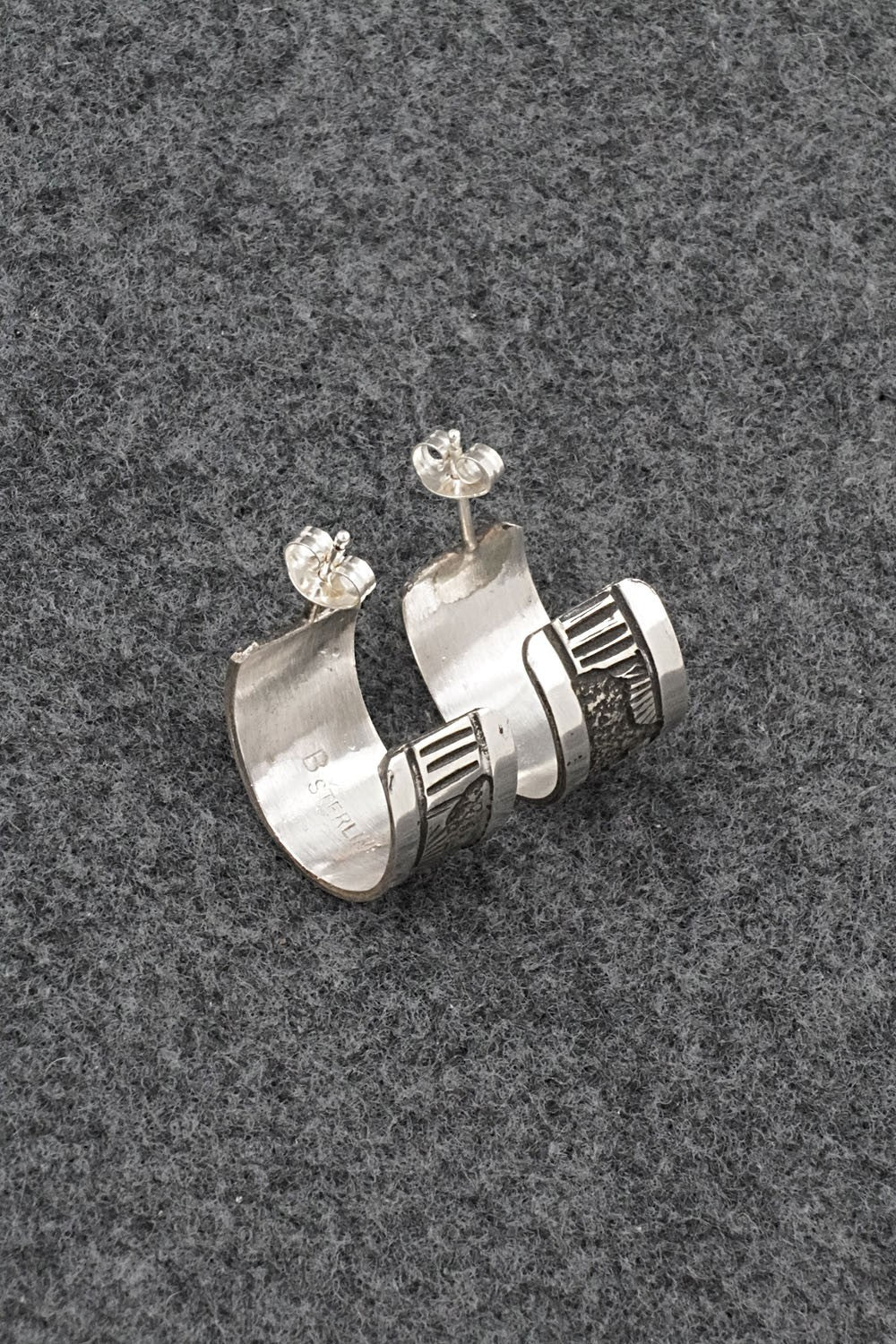 Sterling Silver Hoop Earrings - Elaine Becenti