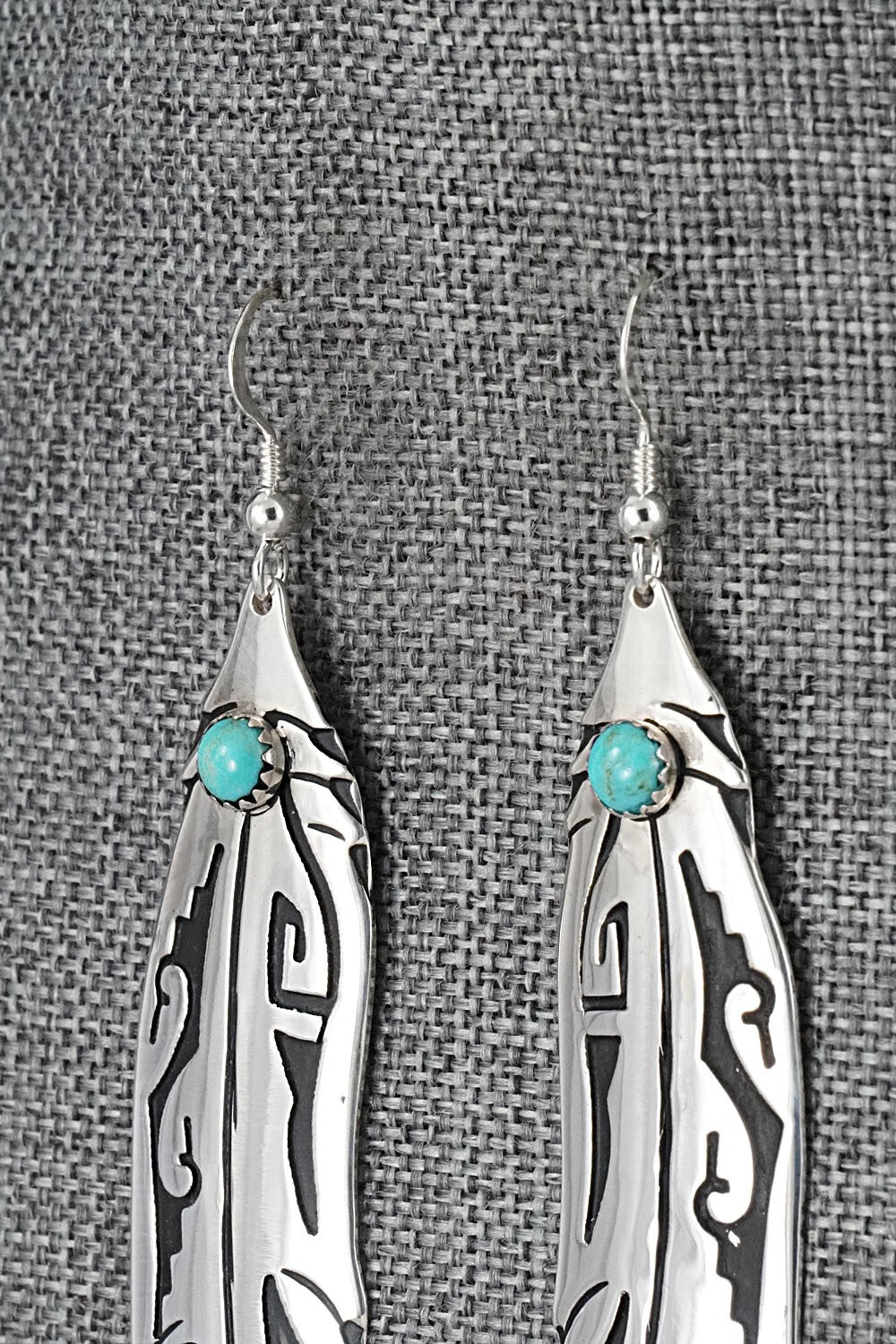 Turquoise & Sterling Silver Earrings - Rosita Singer