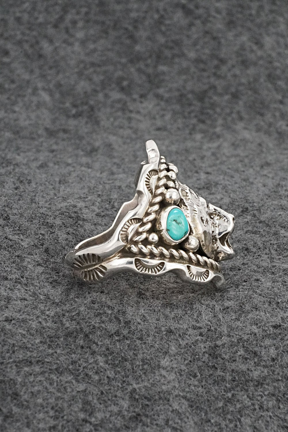Turquoise & Sterling Silver Ring - Melvin Jones - Size 12