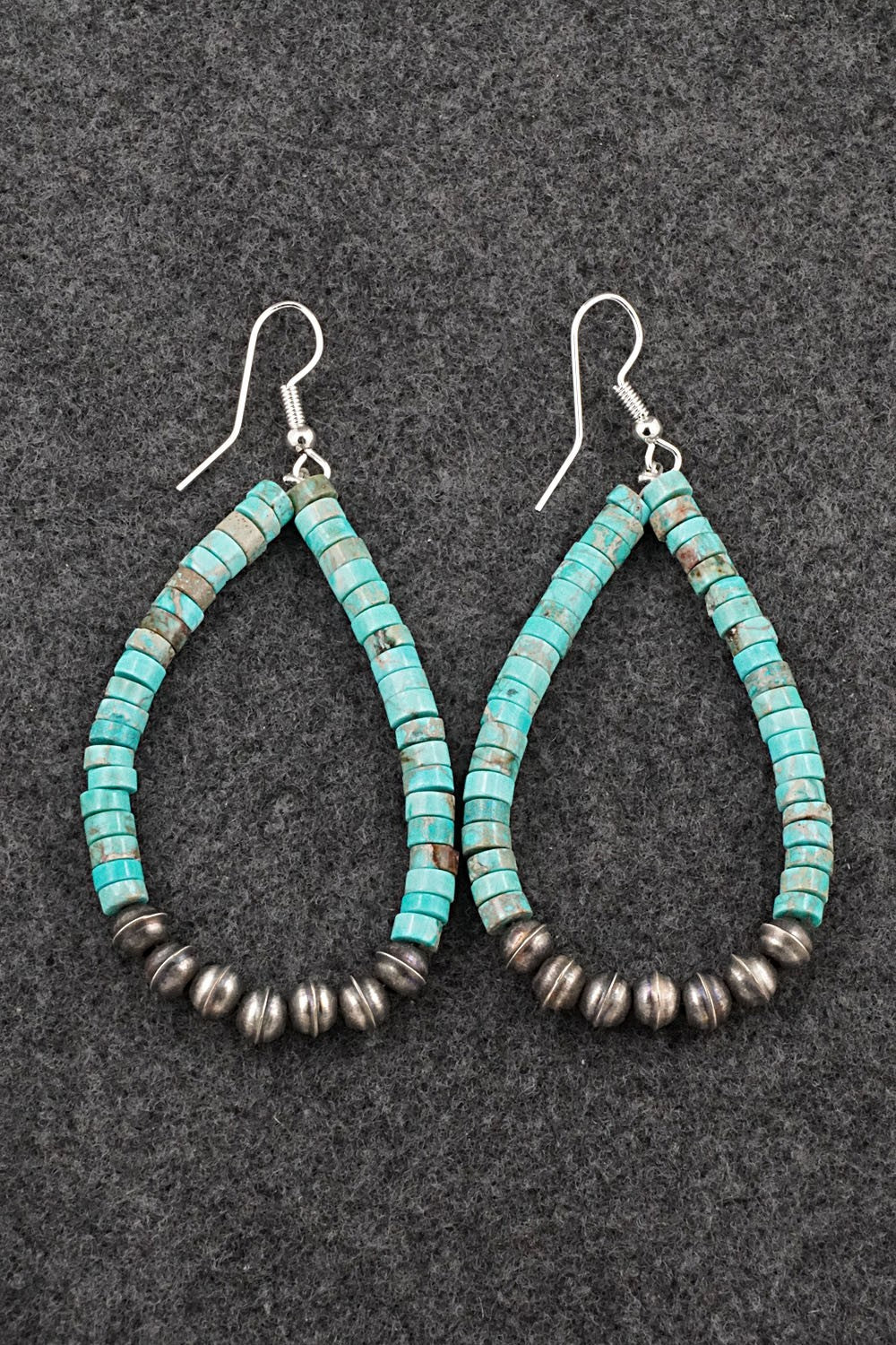 Turquoise & Sterling Silver Earrings - Quaylon Sam