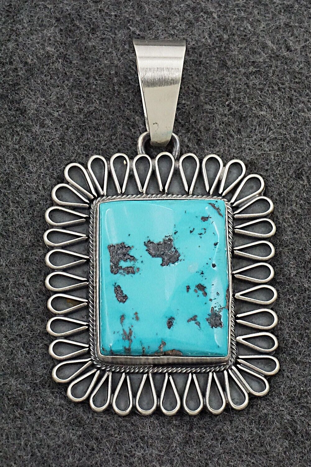 Turquoise & Sterling Silver Pendant - Darrin Livingston